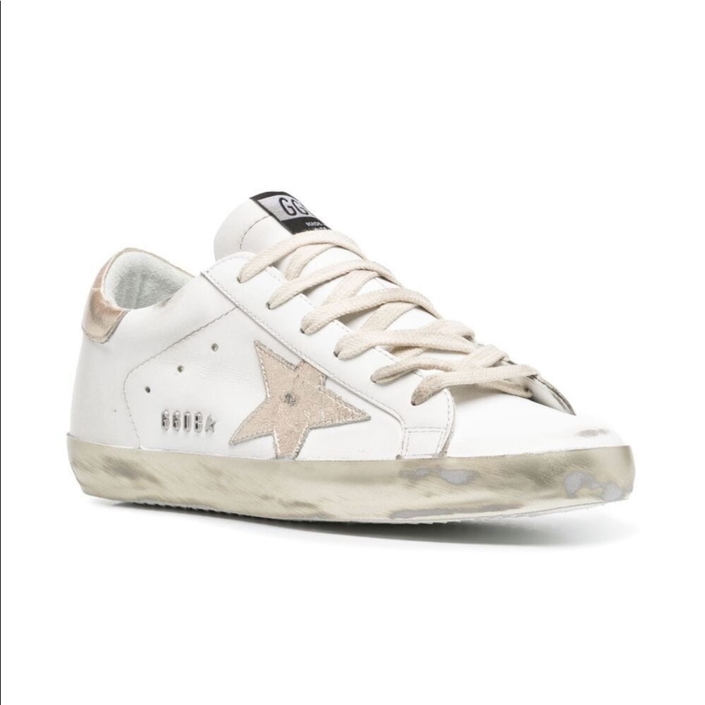 Golden Goose Super Stars Gold White Sneakers Size 39